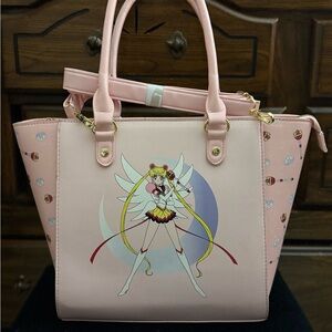 Pink Anime Character Tote Bag